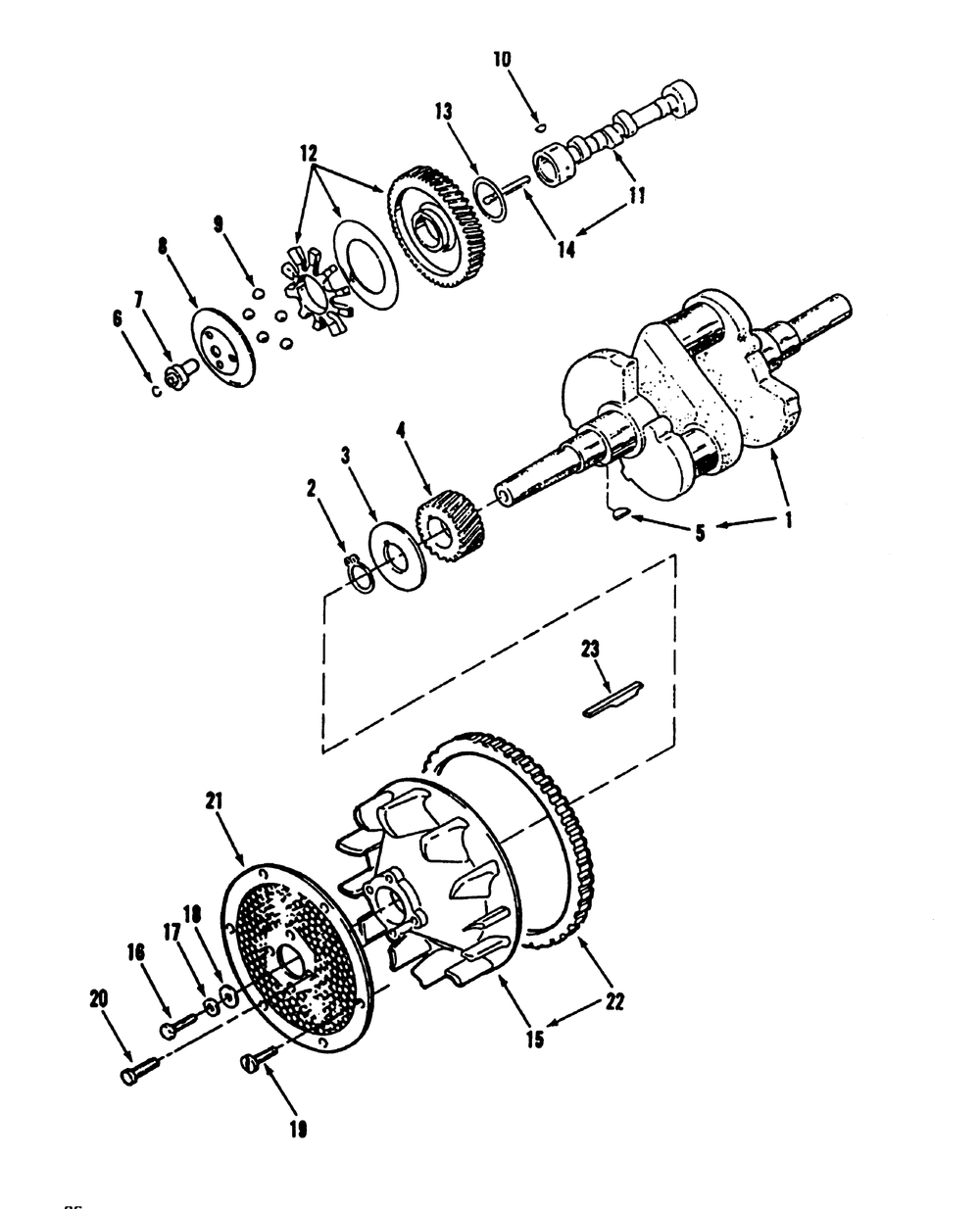 Crankshaft, Camshaft, Flywheel Power Plus Diagram and Parts List for R1-16O804 2000001 - 2999999 Toro Lawn Tractor