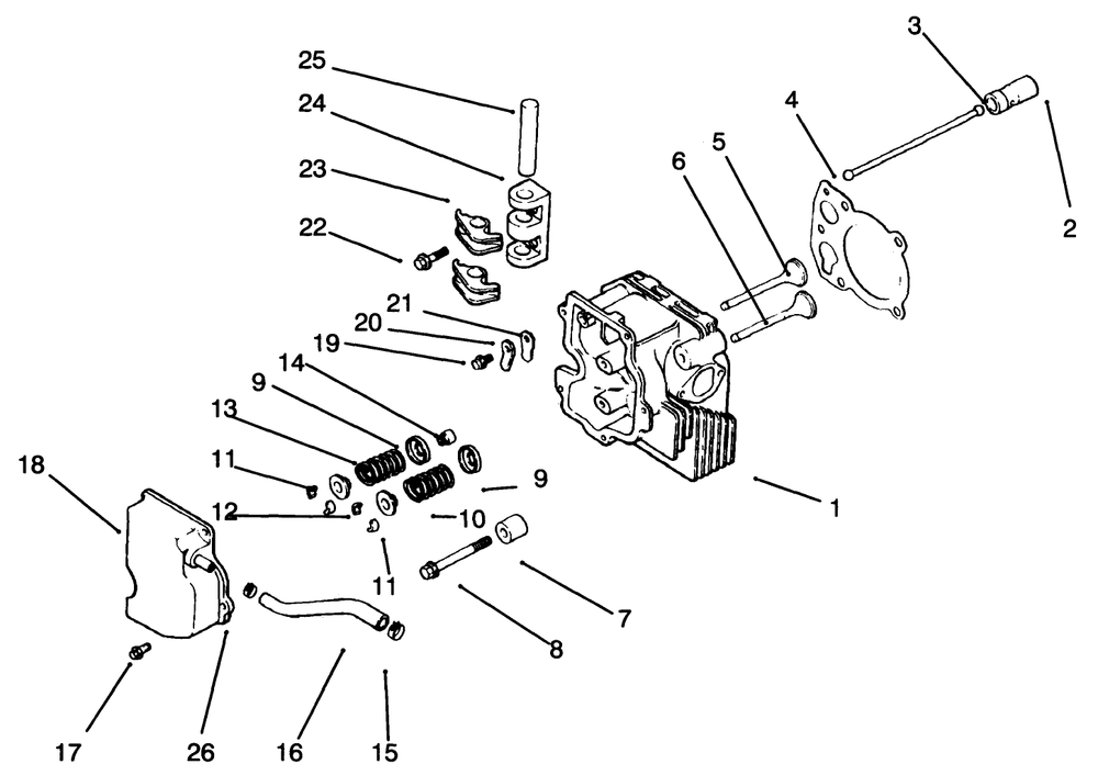 Cylinder Head/Valve/Breather-Engine Kohler Model No. Cv14 S-1429 Diagram and Parts List for 30185 39000001 - 39999999 Toro Lawn Tractor Accessories