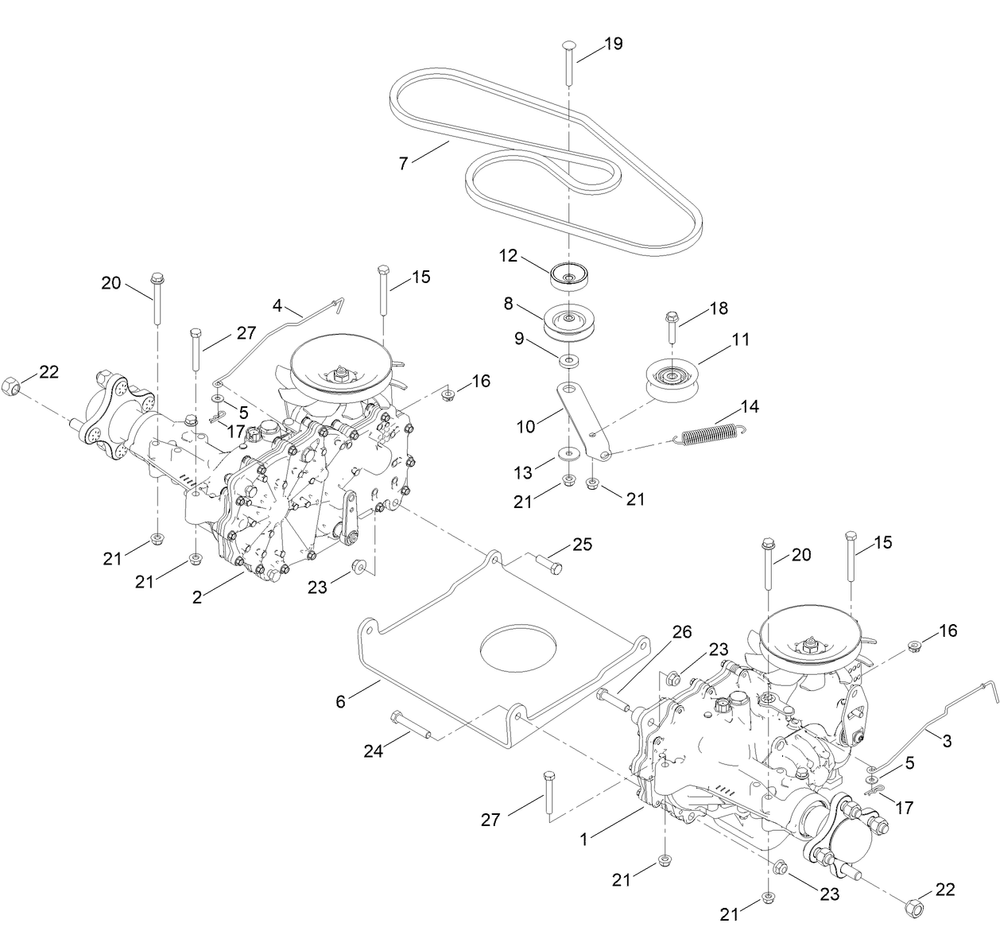 Hydraulic Drive Assembly Diagram and Parts List for 76550TA 417330000 - 999999999 Toro Lawn Tractor