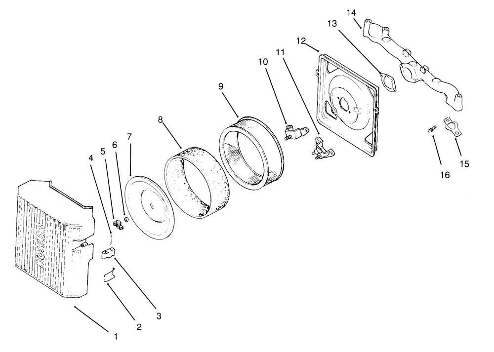 Air Intake/Filtration Kohler Engine Cv16s-Ps61514 Diagram and Parts List for 72084 6900001 - 6999999 Toro Lawn Tractor