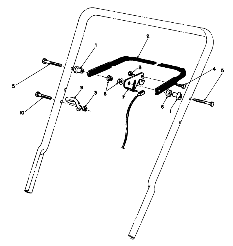 Control Assembly Diagram and Parts List for 22580 0000001 - 0999999 Toro Lawn Mower