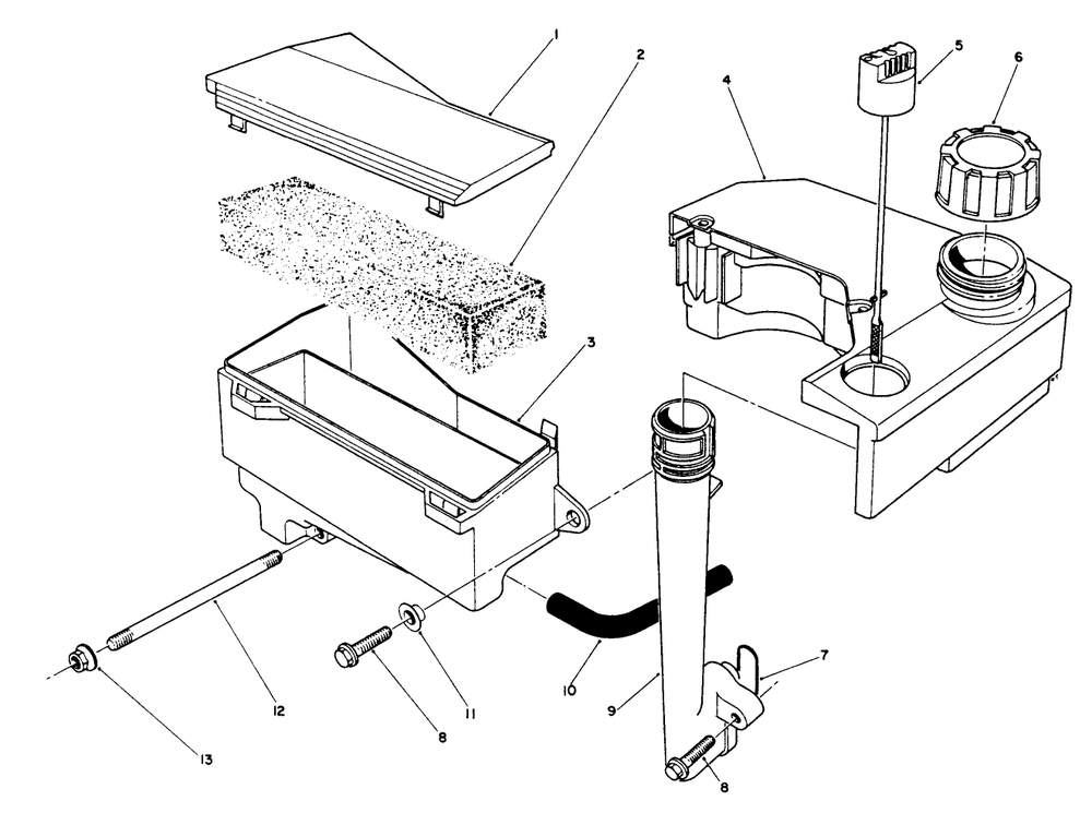 Air Cleaner & Fuel Tank Assembly (Engine Model No. Vm140) Diagram and Parts List for 26622 1000001 - 1999999 Toro Lawn Mower