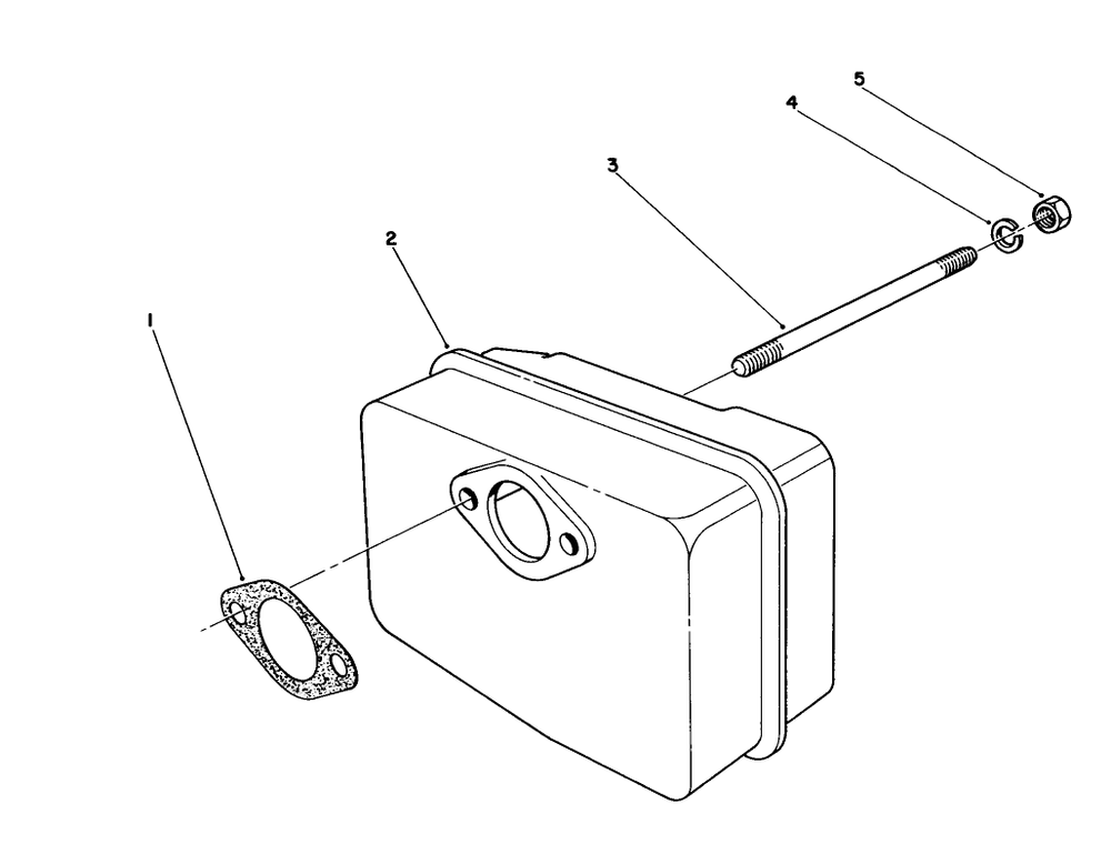 Muffler Asssembly Diagram and Parts List for 38180 6000001 - 6999999 Toro Snow Blower
