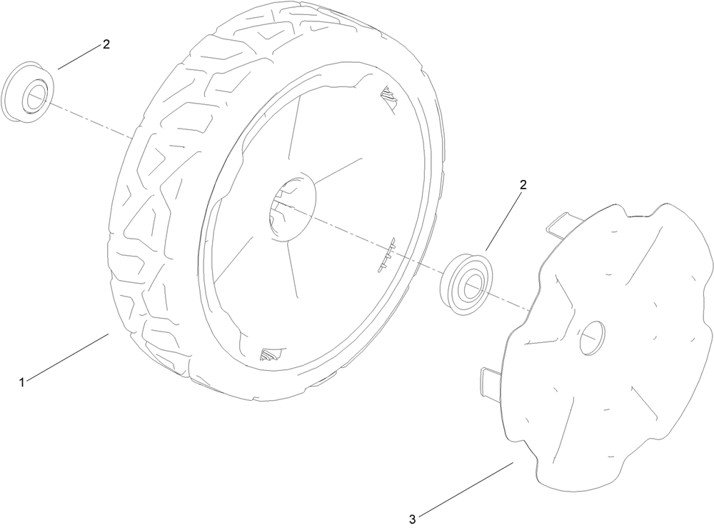Wheel Assembly No. 134-4363 Diagram and Parts List for 21836 321000001 - 321999999 Toro Lawn Mower