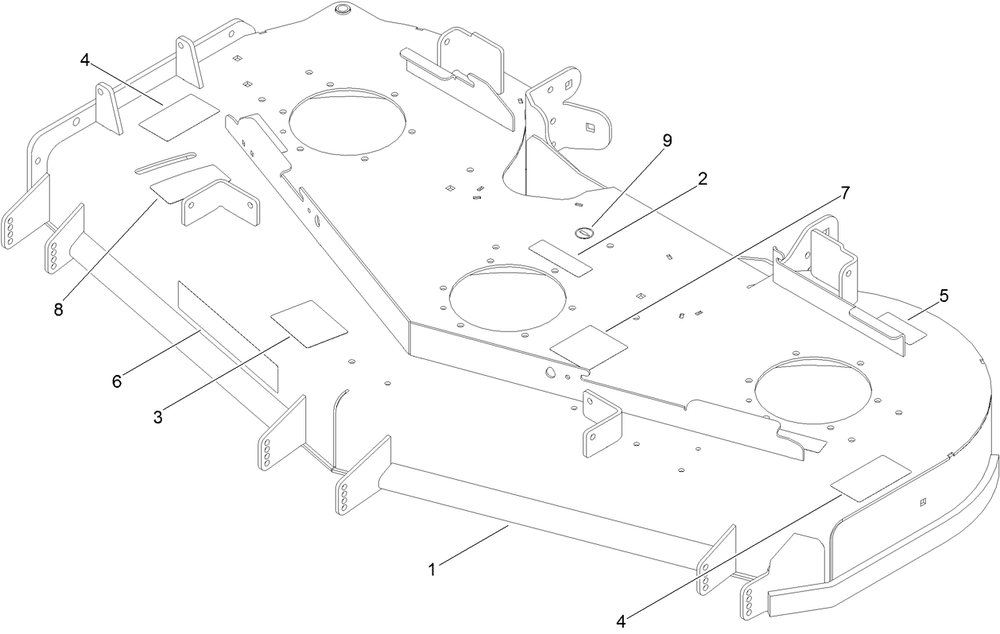 Deck Decal Assembly Diagram and Parts List for 72925TE 400000000-999999999 Toro Lawn Mower