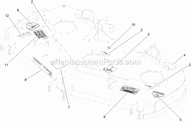Deck Decal Assembly No. 114-5815 Diagram and Parts List for 74954 312000001-312999999 Toro Lawn Mower