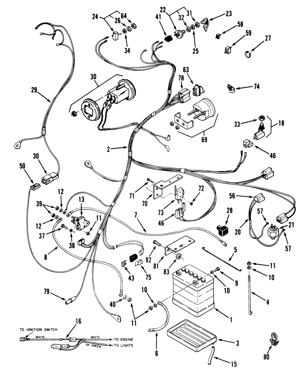 Electrical System Assembly Diagram and Parts List for 32-12BEA3 1000001 - 1999999 Toro Lawn Tractor