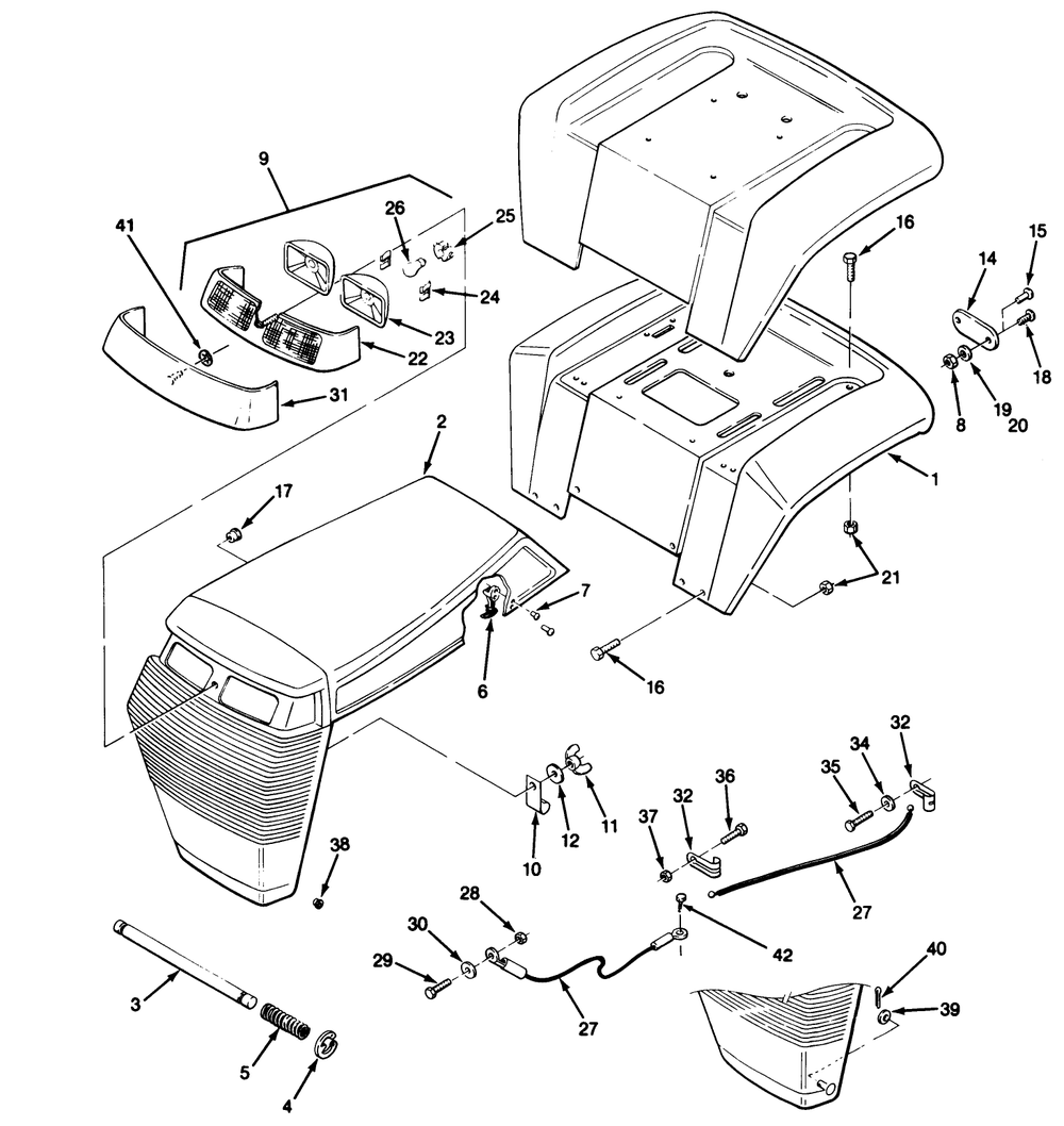 Body Assembly Diagram and Parts List for 32-10B503 2000001 - 2999999 Toro Lawn Tractor