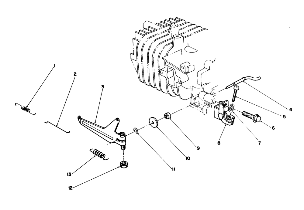 Governor Assembly (Engine Model No. 47ph7-5, 47pk9-5 & 47plo-5) Diagram and Parts List for 38186 1000001 - 1999999 Toro Snow Blower