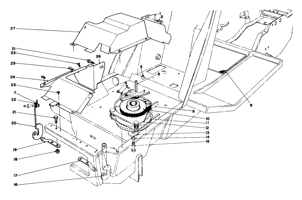 Clutch & Pulley Assembly Diagram and Parts List for 57356 2000001 - 2999999 Toro Lawn Tractor