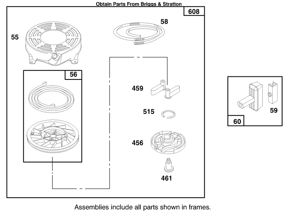 Engine Briggs & Stratton Model 12f802-0667-01 Diagram and Parts List for 20804 7900001 - 7999999 Toro Lawn Mower