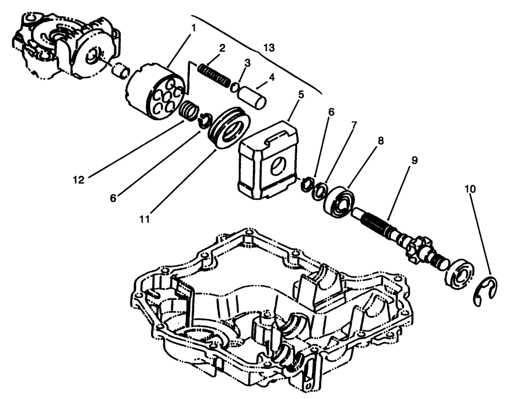 Motor Shaft Diagram and Parts List for 72064 6900001 - 6999999 Toro Lawn Tractor