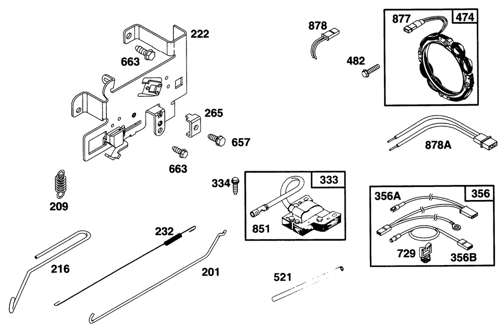 Engine Briggs & Stratton Model 28q777-0668-A1 Diagram and Parts List for 71196 6900001 - 6999999 Toro Lawn Tractor
