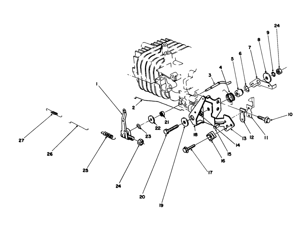 Governor Assembly (Model No. 47pg7) Diagram and Parts List for 20747C 8000001 - 8999999 Toro Lawn Mower