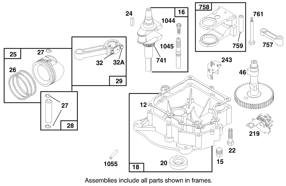 Engine Briggs & Stratton Model 28q777-0668-A1 Diagram and Parts List for 71218 7900001 - 7999999 Toro Lawn Tractor