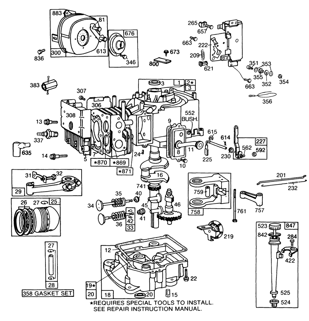 Briggs & Stratton Model No. 191706-5839-01 (Continued) Diagram and Parts List for 30108 4000001 - 4999999 Toro Lawn Tractor Accessories