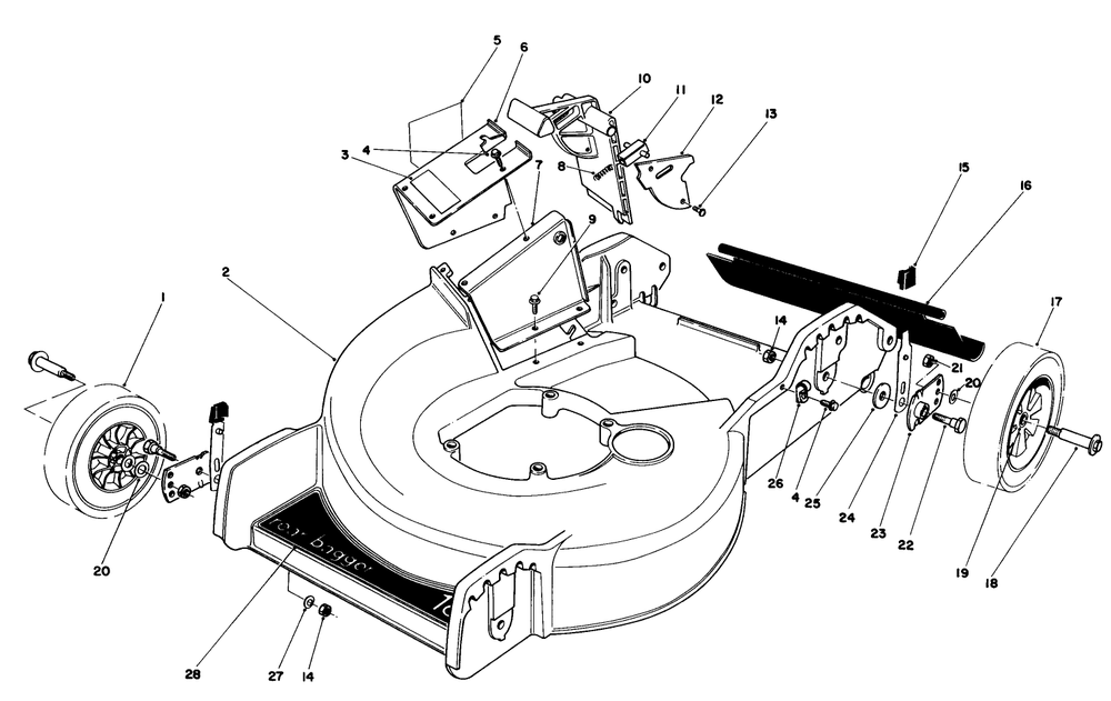 Housing Assembly Diagram and Parts List for 20577 5000001 - 5999999 Toro Lawn Mower