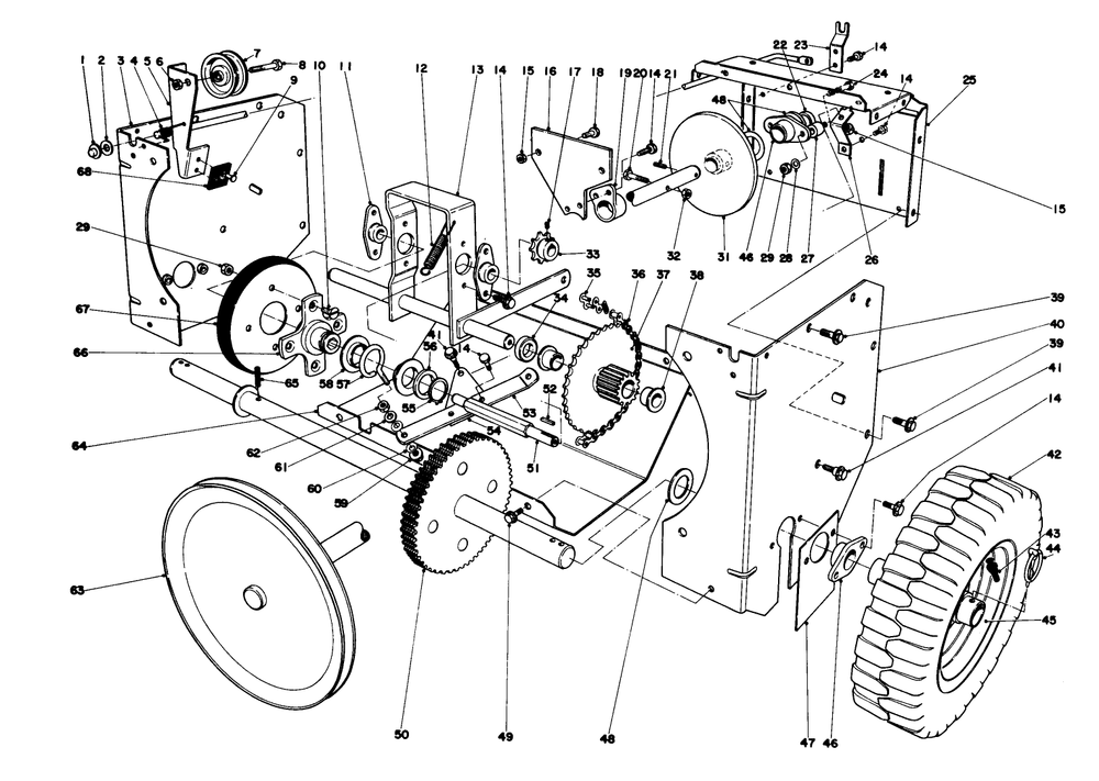 Traction Assembly Diagram and Parts List for 31625 7000001 - 7999999 Toro Snow Blower