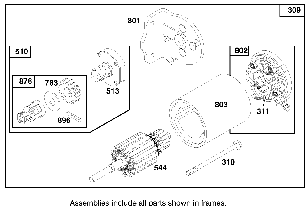 Engine Briggs & Stratton Model 28d707-0124-01 Diagram and Parts List for 70142 79000001 - 79999999 Toro Lawn Tractor