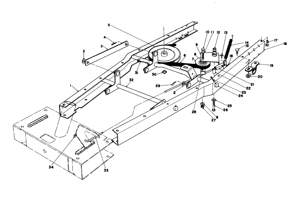 Frame Assembly Diagram and Parts List for 56006 1000001 - 1999999 Toro Lawn Tractor