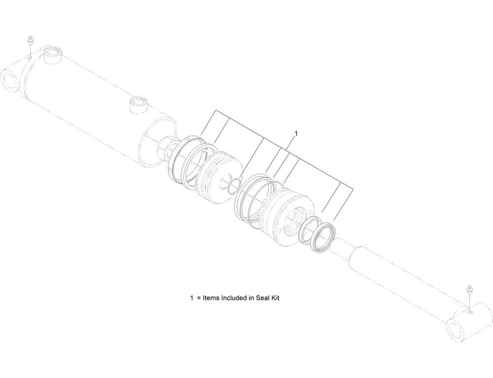 Hydraulic Cylinder Assembly No. Au116285 Diagram and Parts List for 23823W 316000001 - 316999999 Toro Lawn Tractor Accessories
