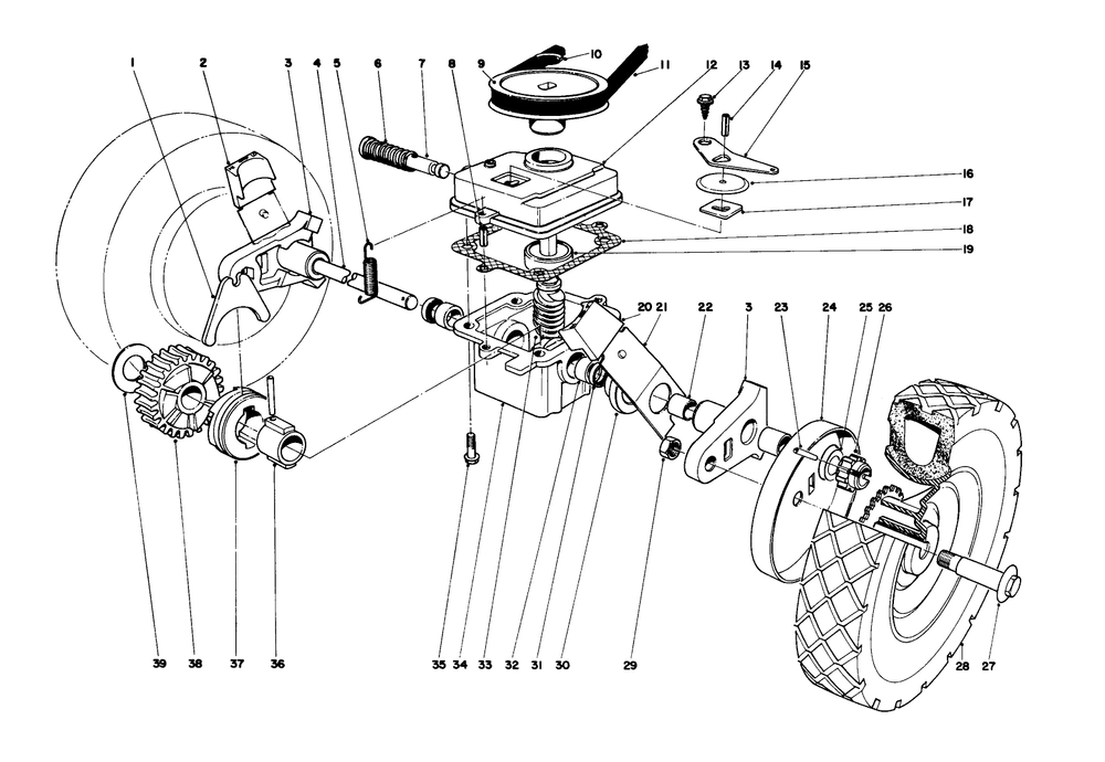 Gear Case Assembly - Model 16273 Diagram and Parts List for 16073 3000001 - 3999999 Toro Lawn Mower