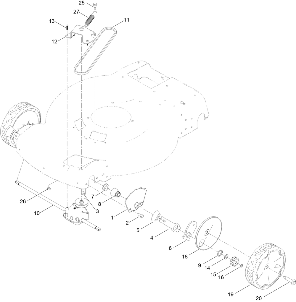 Front Wheel And Height-Of-Cut Assembly Diagram and Parts List for 21774 400000000 - 410999999 Toro Lawn Mower
