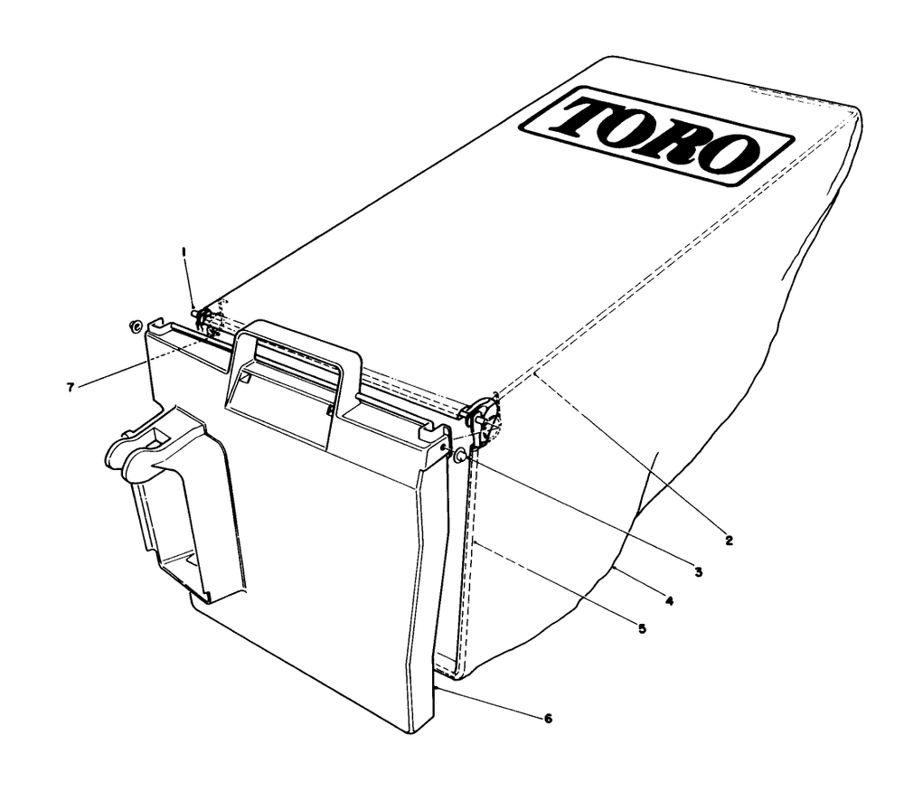 Grass Bag Assembly No. 12-8859 Diagram and Parts List for 20746C 8000001 - 8999999 Toro Lawn Mower
