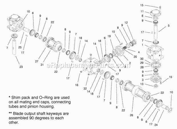 Gearbox Assembly Diagram and Parts List for 74804TE 220000001-220999999 Toro Lawn Mower