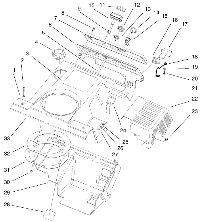 Shroud Assembly Diagram and Parts List for 38432 9900001 - 9999999 Toro Snow Blower