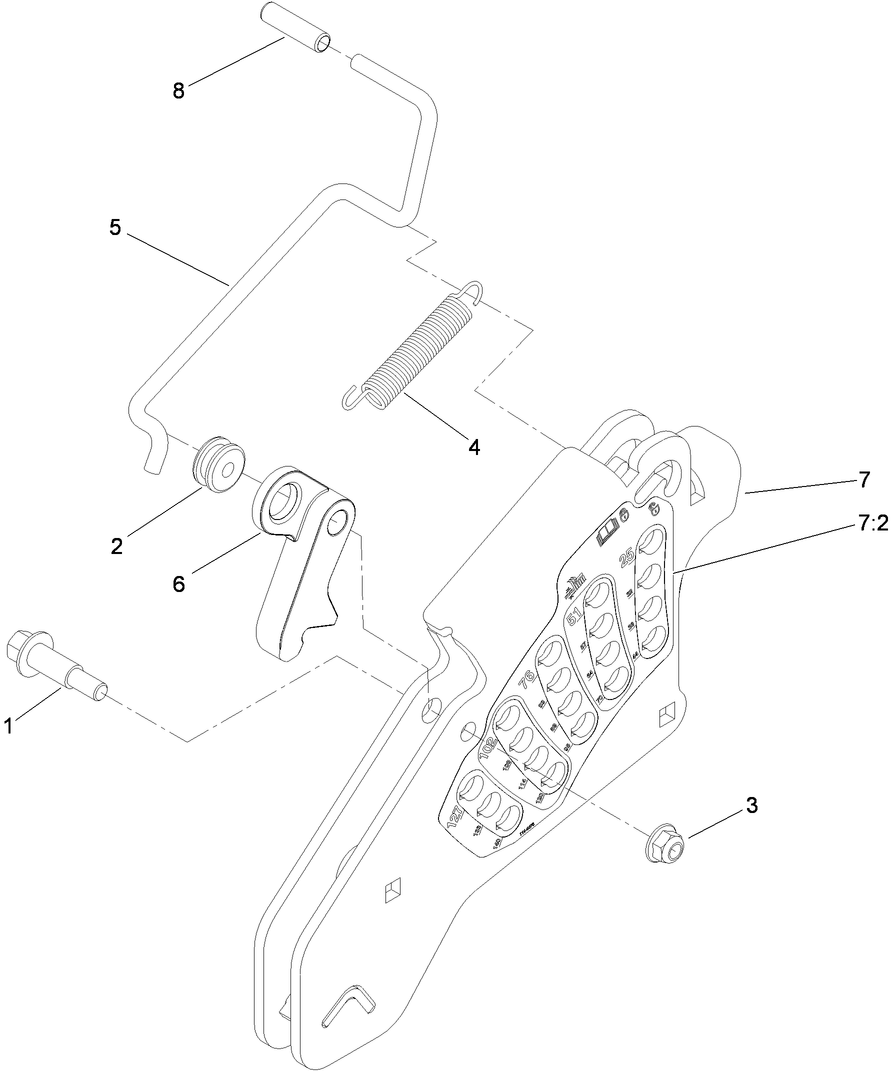 Height-Of-Cut Assembly Diagram and Parts List for 74925TE (310000001-310999999)(2010) Toro Lawn Mower