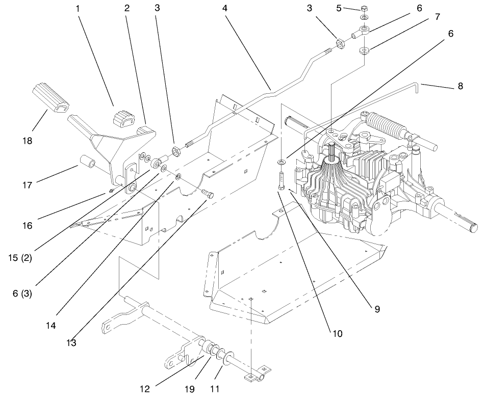 Hydro Control Diagram and Parts List for 72110 7900001 - 7999999 Toro Lawn Tractor