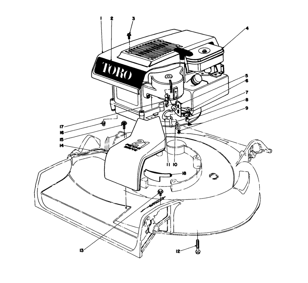 Engine Assembly Model 16287 Diagram and Parts List for 16155 7000001 - 7999999 Toro Lawn Mower