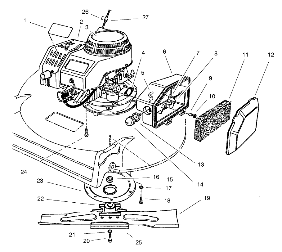 Engine Assembly Diagram and Parts List for 22031 6900001 - 6999999 Toro Lawn Mower