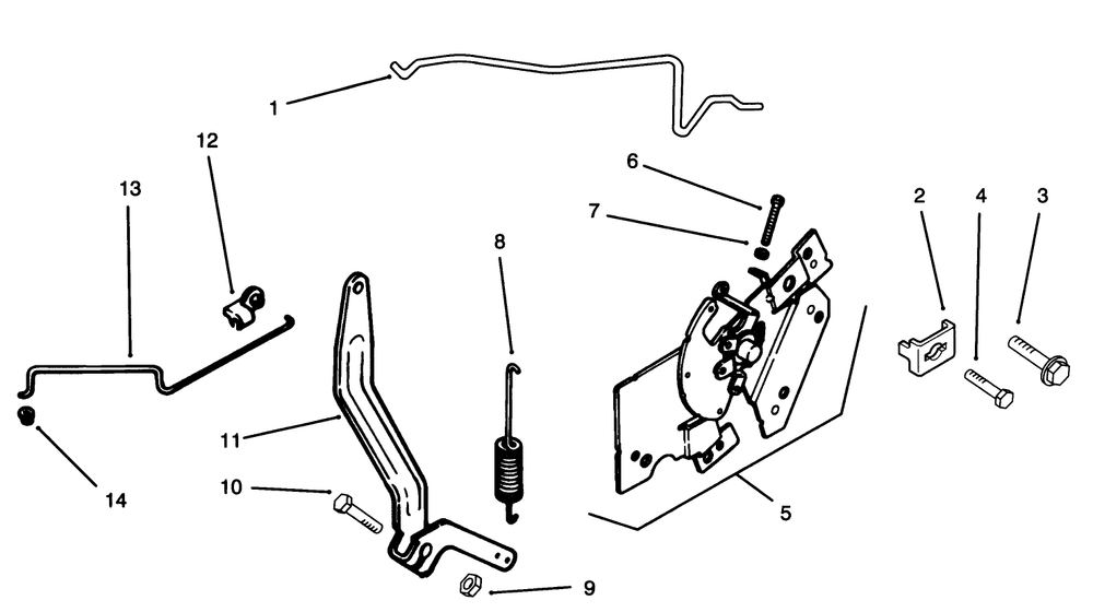 Engine Controls Diagram and Parts List for 72043 6900001 - 6999999 Toro Lawn Tractor