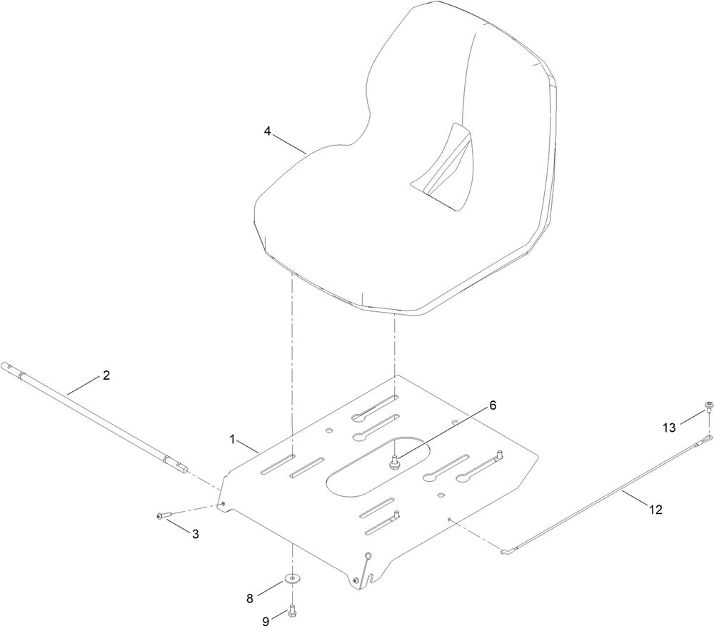 Seat Assembly Diagram and Parts List for 75730TA 412600000 - 414158599 Toro Lawn Tractor