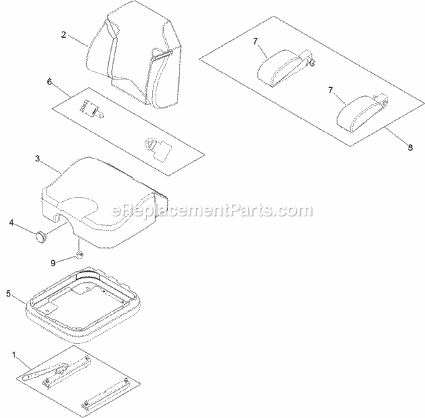 Seat Assembly No. 125-3107 Diagram and Parts List for 74916 313000001-313999999 Toro Lawn Mower