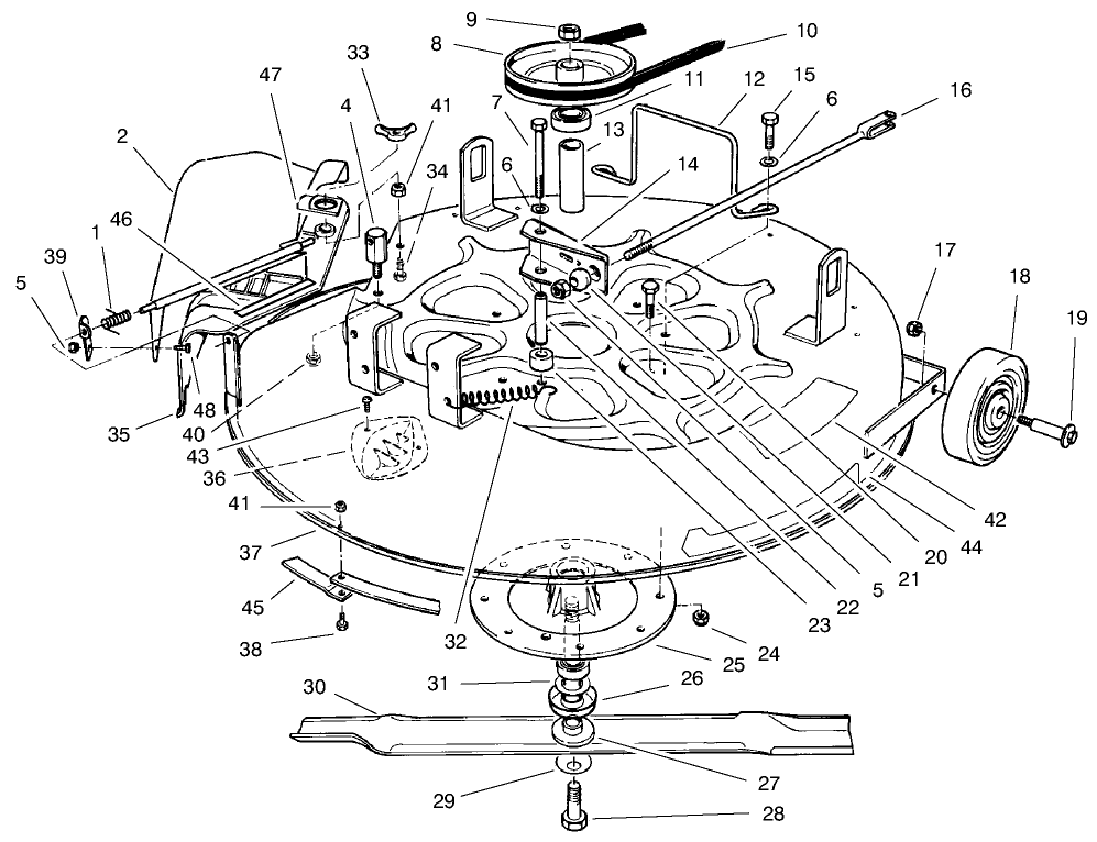 Cutting Unit Assembly Diagram and Parts List for 70040 8900001 - 8999999 Toro Lawn Tractor