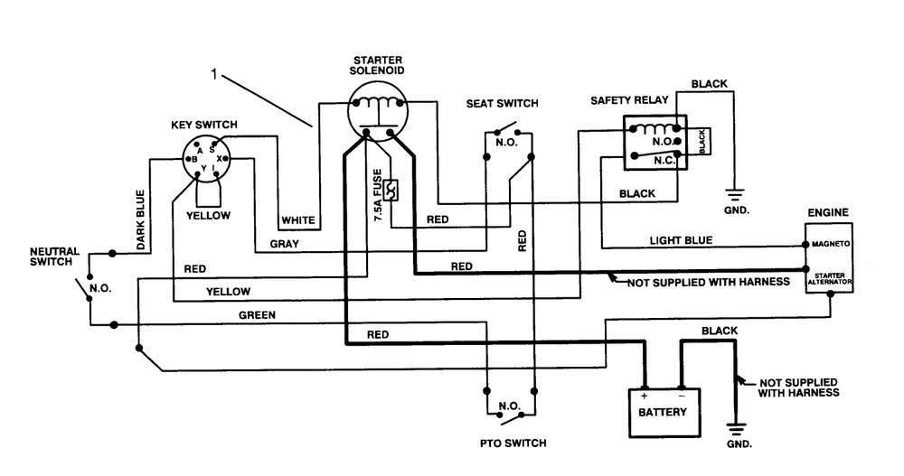 Electrical Schematic Diagram and Parts List for 70040 59000001 - 59999999 Toro Lawn Tractor