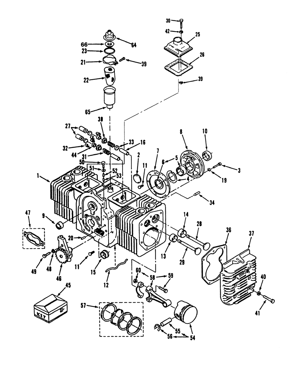 Engine Power Plus Cylinder Block Diagram and Parts List for R1-16O804 2000001 - 2999999 Toro Lawn Tractor