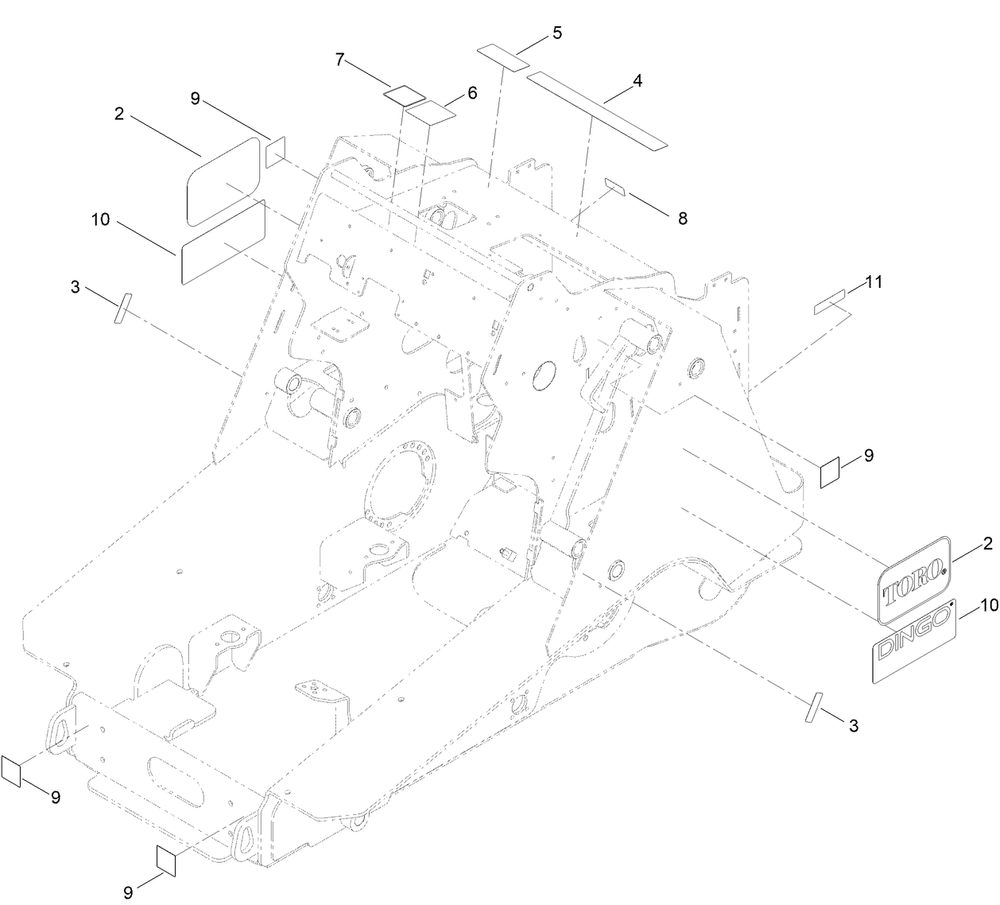 Frame Decal Assembly No.139-4750 Diagram and Parts List for 22370 410400000 - 410499999 Toro Lawn Tractor Accessories