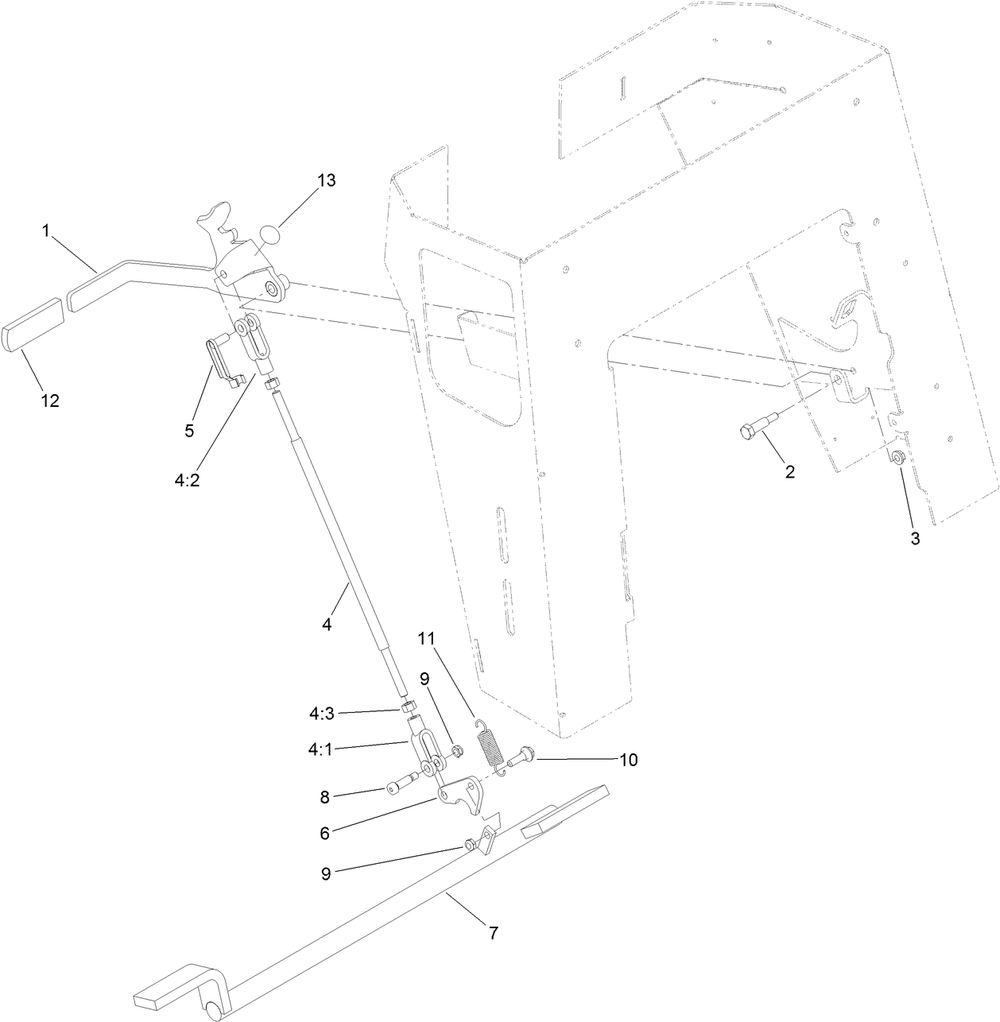 Parking Brake Assembly Diagram and Parts List for 22972 402461470 - 404709999 Toro Lawn Tractor Accessories