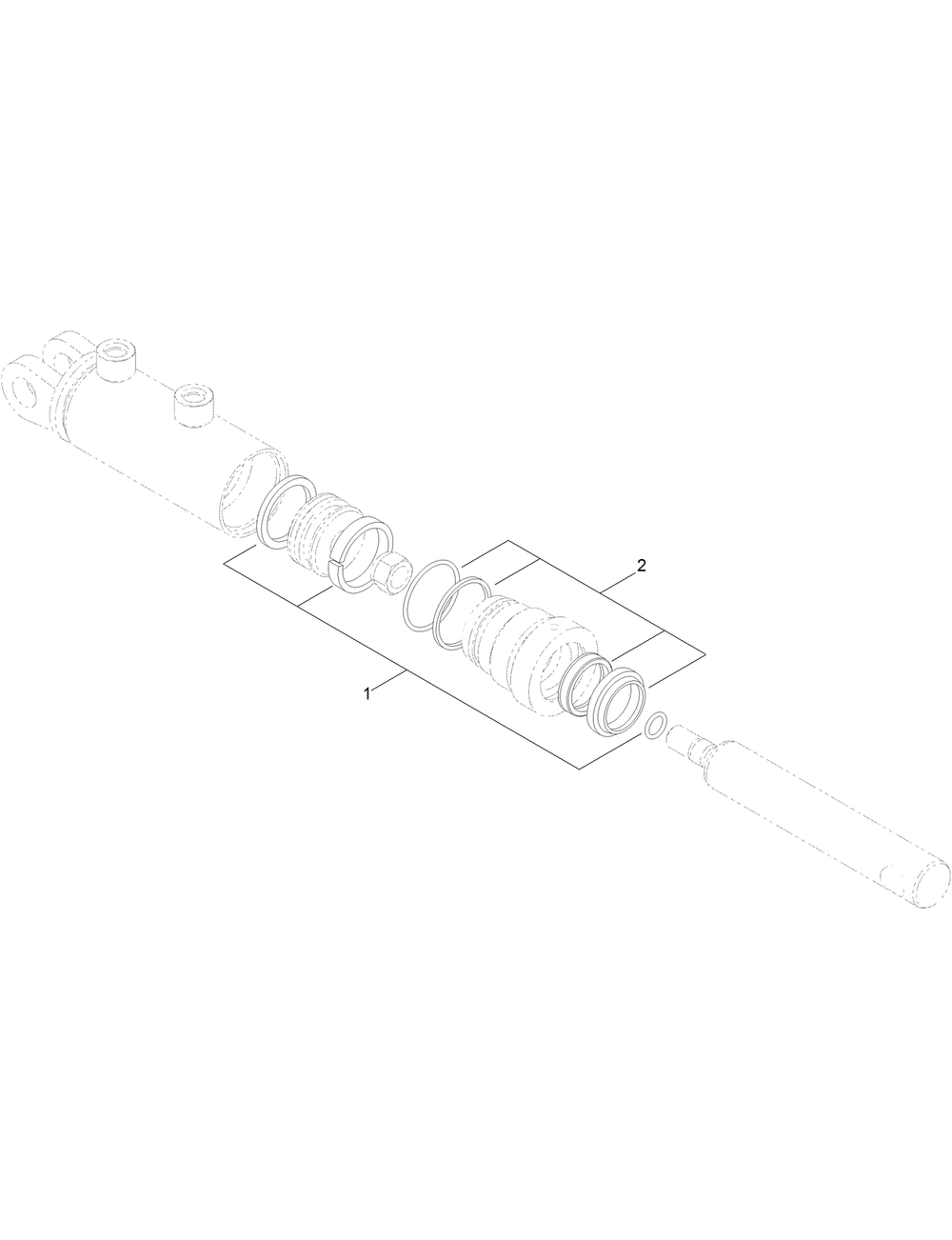 Hydraulic Cylinder Assembly No. Au117558 Diagram and Parts List for 23823W 316000001 - 316999999 Toro Lawn Tractor Accessories