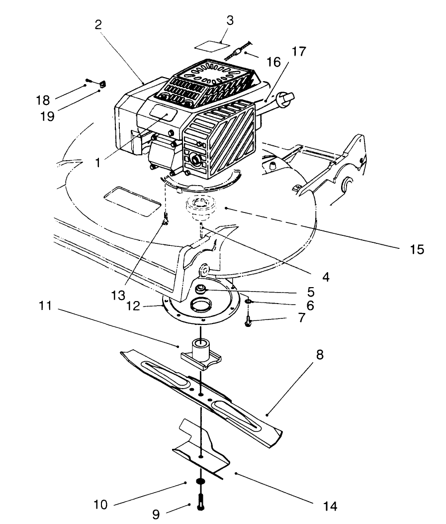 Engine Assembly Diagram and Parts List for 22150 6900001 - 6999999 Toro Lawn Mower