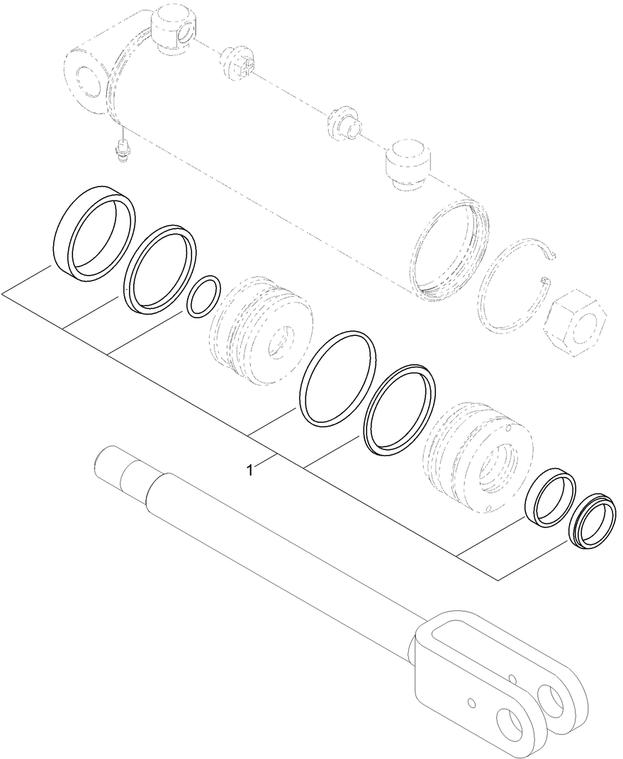 Hydraulic Cylinder Assembly No. 117-1833 Diagram and Parts List for 22323 400000000 - 401799999 Toro Lawn Tractor Accessories