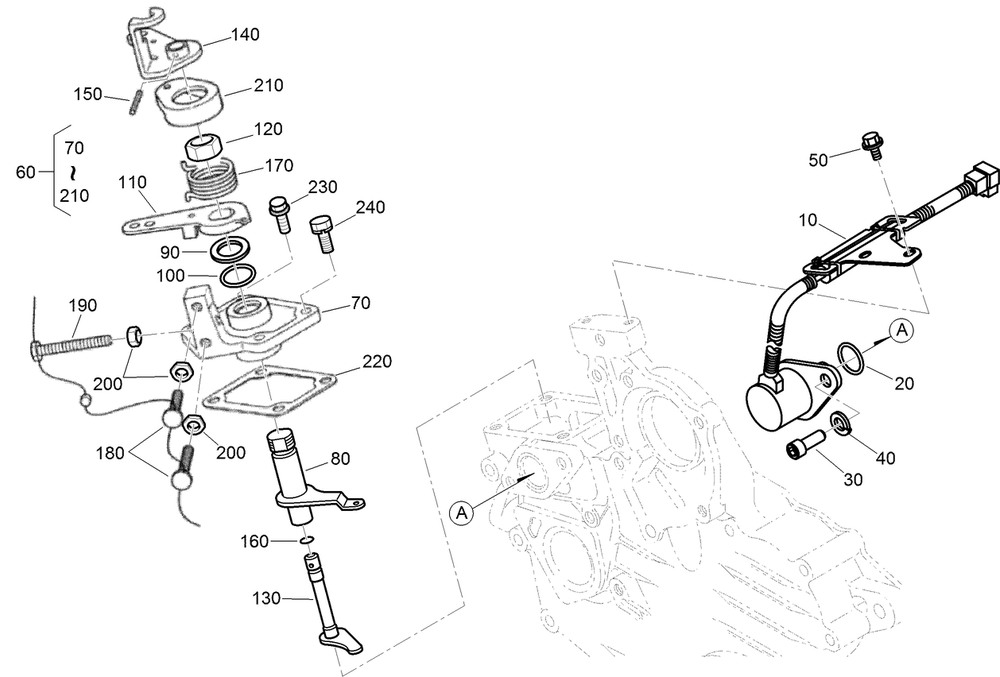 Stop Solenoid And Speed Control Plate Assembly Diagram and Parts List for 22324 407960000 - 409359999 Toro Lawn Tractor Accessories