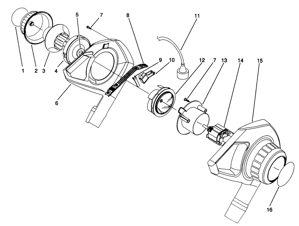 Blower Assembly Diagram and Parts List for 51547 1000001 - 1999999 Toro Lawn Tractor Accessories