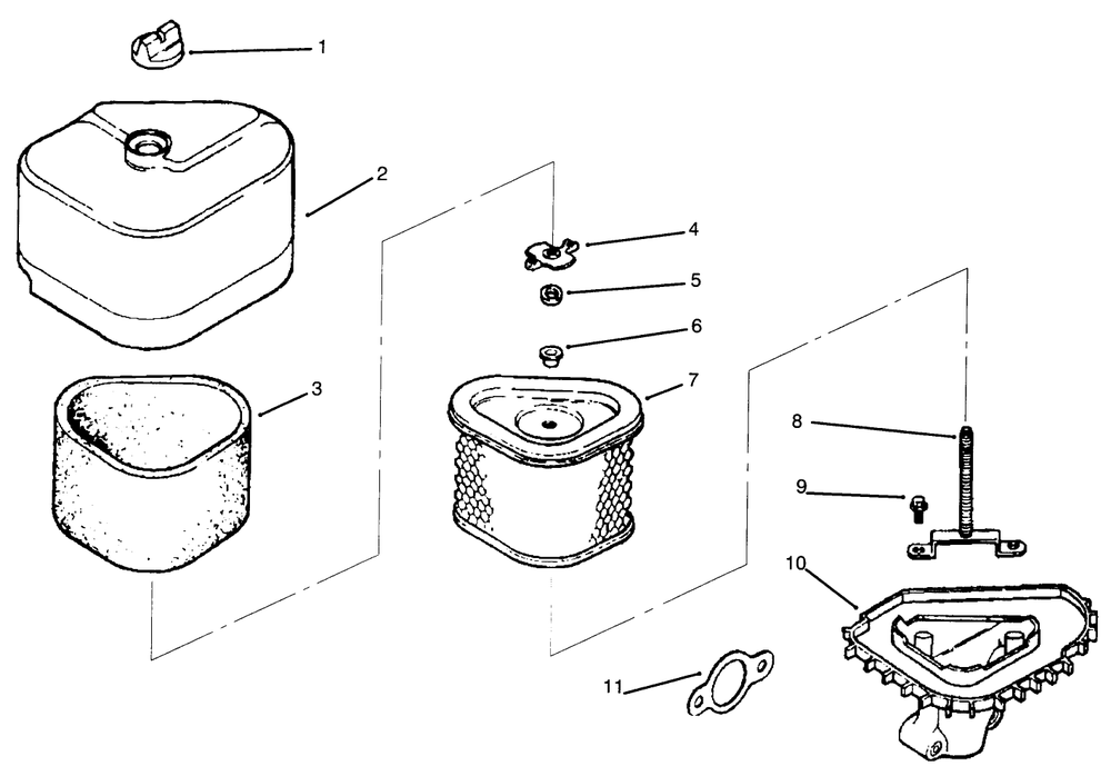 Air Cleaner Diagram and Parts List for 30157 690001 - 691407 Toro Lawn Tractor Accessories