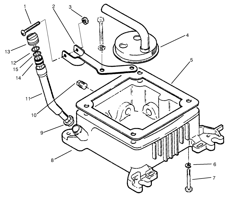 Oil Fill Tube & Base Diagram and Parts List for 73423 7900001 - 7999999 Toro Lawn Tractor