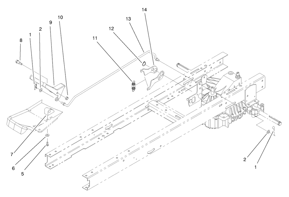 Speed Control Assembly Diagram and Parts List for 71219 8900001 - 8999999 Toro Lawn Tractor